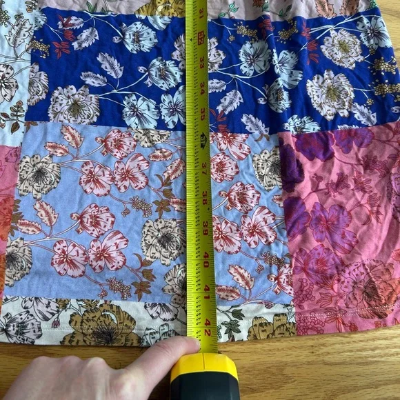 Johnny Was Cosmo Easy Fit Tea Length Dress Patchwork Floral Bamboo Midi READ - Picture 10 of 10